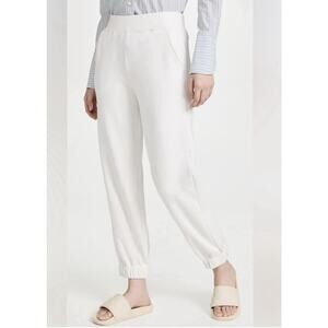 AYR The Cool Pants Joggers Womens L Seashell Ivory Cozy Luxury Lounge Travel